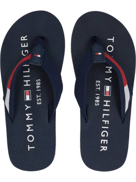 Tommy Hilfiger Παιδικές Σαγιονάρες Flip Flops για Αγόρι Navy Μπλε Print Logo