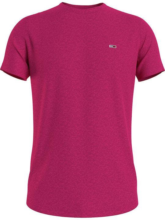 Tommy Hilfiger Tricou pentru bărbați cu mâneci scurte Fuchsia