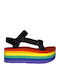 Teva Universal Rainbow Pride Γυναικεία Σανδάλια Sporty Flatforms σε Μαύρο Χρώμα
