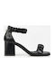 Arte Piedi Women's Sandals Jewel 88246 with Ankle Strap Black with Chunky Medium Heel 88246/1