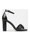 Arte Piedi Women's Sandals Noel 88242 with Ankle Strap Black with Chunky High Heel 88242/1