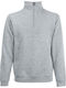 Fruit of the Loom Premium Zip Neck Men's Long Sleeve Promotional Sweatshirt Heather Grey