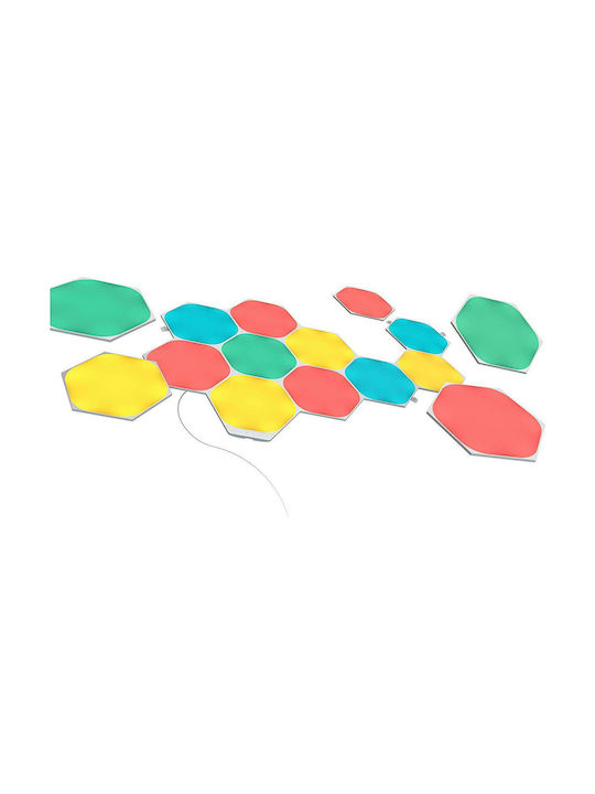 Nanoleaf Shapes Hexagons Διακοσμητικό Φωτιστικό με Φωτισμό RGB Hexagon LED 15 Panels Πολύχρωμο