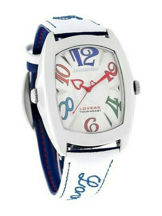 Chronotech Ανδρικό Ρολόι 40mm Μπαταρίας με Λευκ...