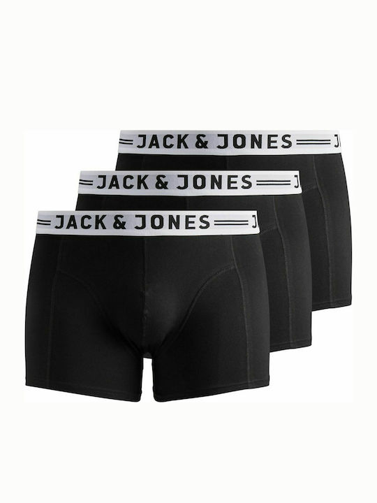 Jack & Jones Ανδρικά Μποξεράκια Μαύρο / Λευκό 3Pack