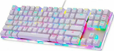 Motospeed K87S Tastatură Mecanică de Gaming Fără cheie cu Kailh Red întrerupătoare și iluminare RGB Alb