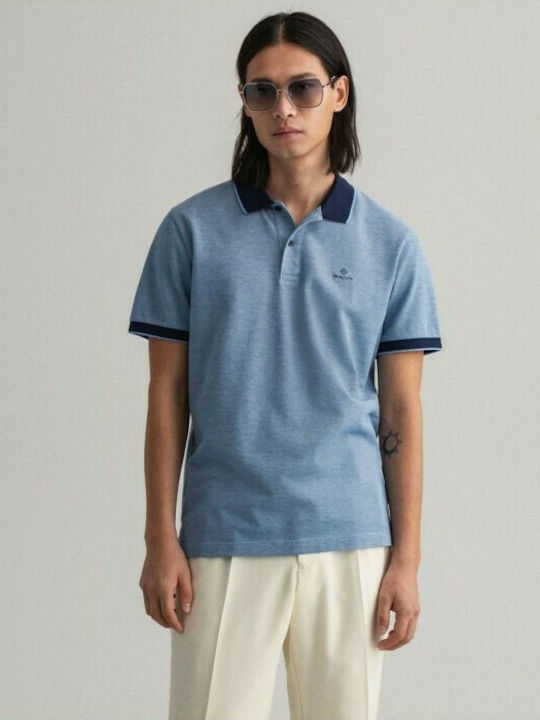 Gant Ανδρικό T-shirt Polo Μπλε