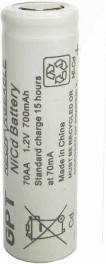 GP Batteries Επαναφορτιζόμενη Μπαταρία AA Ni-Cd 700mAh 1.2V 1τμχ