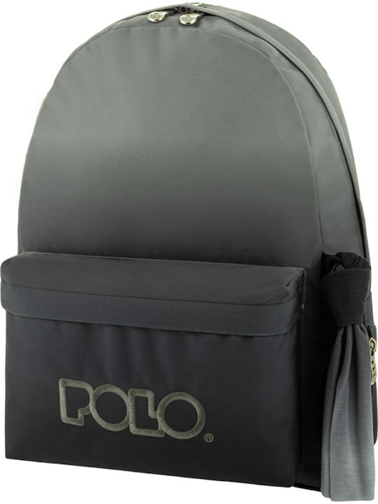 Polo Original 600D Grey School Bag Backpack Junior High-High School Gray with Water Bottle Holder 23Liters 2021