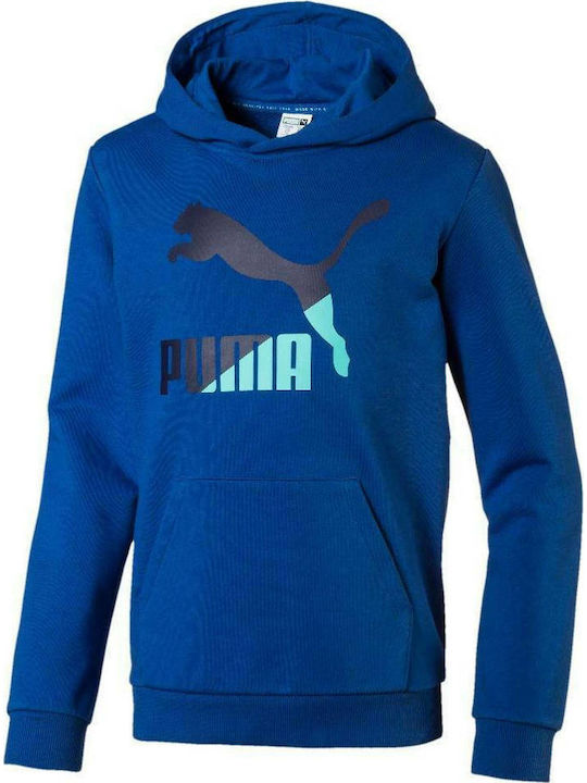 Puma Kinder Sweatshirt mit Kapuze und Taschen Blau