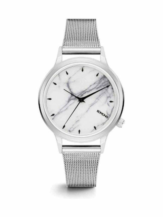 Komono Women's Watch 36mm Battery with Metal Bracelet Silver/White