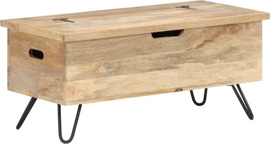 vidaXL Dekorative Truhe Hölzernes Beige 90x40x45cm