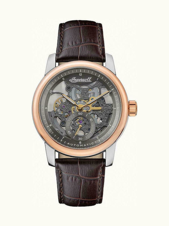 Ingersoll Baldwin Men's Watch 43mm Chronograph Automatic with Brown Leather Strap