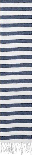 Summertiempo Beach Towel Pareo Cotton Dark Blue with Fringes 180x90cm