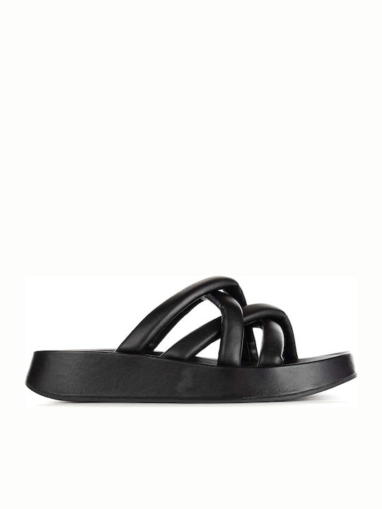 Ash Vanessa Leder Damen Flache Sandalen in Schwarz Farbe