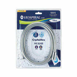 Viospiral Plastic Shower Hose with Water-Saving Filter Silver 150cm