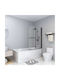 vidaXL Shower Screen Bathtub with Foldable Door 95x140cm Black