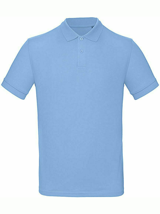 B&C Inspire мъжка рекламна поло тениска Sky Blue