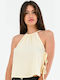 Women's Summer Blouse Sleeveless Cream