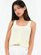 Women's Summer Crop Top Cotton with Straps Cream