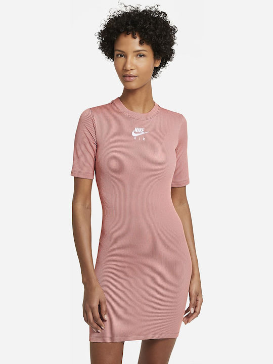 Sportswear Καλοκαιρινό Mini Αθλητικό Φόρεμα Κοντομάνικο Ροζ