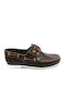 12142 Δερμάτινα Ανδρικά Boat Shoes σε Καφέ Χρώμα