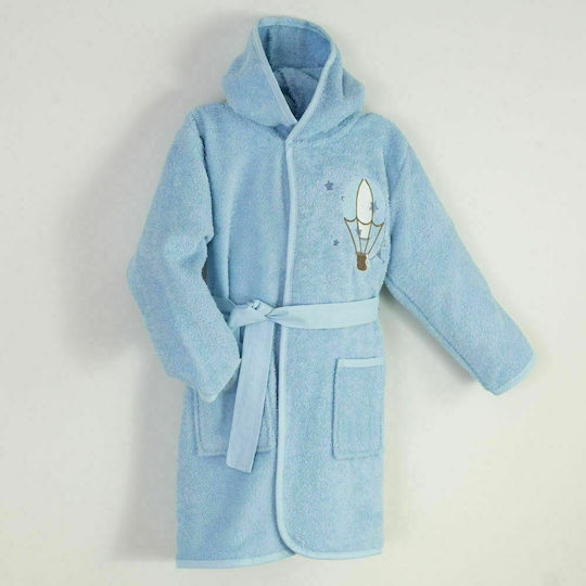 Borea Hooded Baby Bathrobe Hot air balloon 1-2 Light Blue