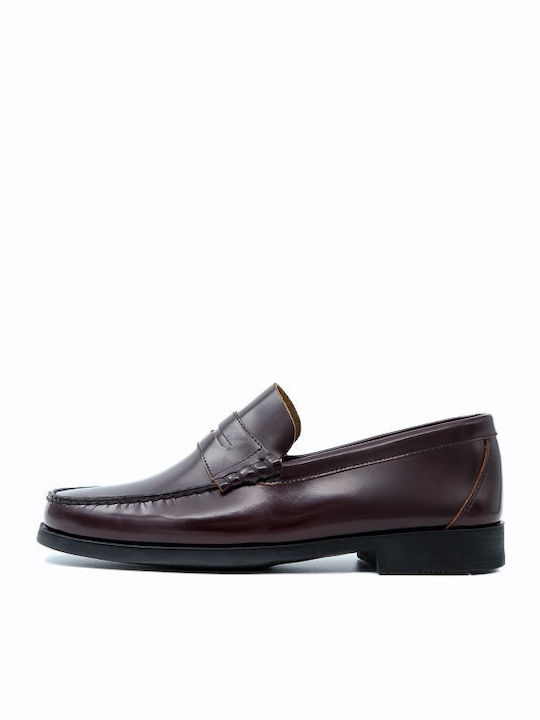 0131 Δερμάτινα Ανδρικά Loafers σε Μπορντό Χρώμα