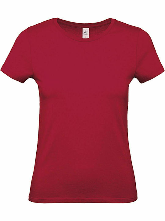 B&C E150 Tricou promoțional pentru femei Deep Red