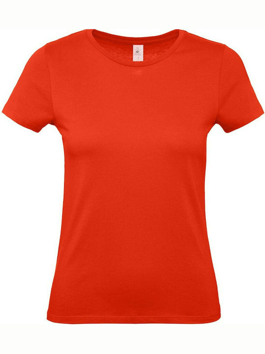 B&C E150 Women's Short Sleeve Promotional T-Shirt Fire Red TW02T-007