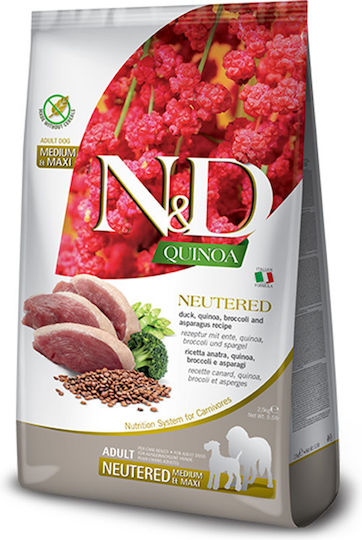 Farmina N&D Quinoa Neutered Medium/Maxi 2.5kg Trockenfutter ohne Getreide für erwachsene sterilisierte Hunde mittlerer & großer Rassen mit Ente