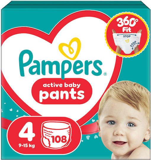 Pampers Памперси гащи Pants № 4 за 9-15kg 108бр
