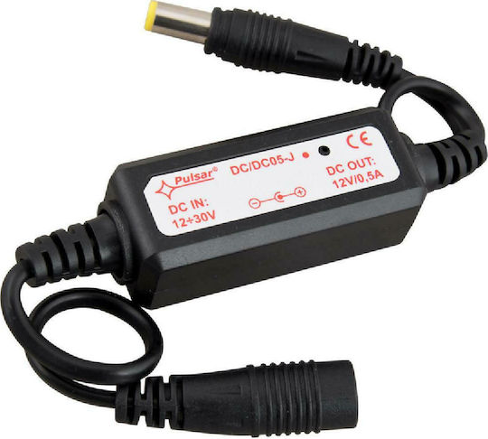 Pulsar Μετατροπέας Συστημάτων CCTV Μείωσης Τάσης 12-30VDC Βύσμα DC 2.1/5.5 Μαύρο DCDC05-J