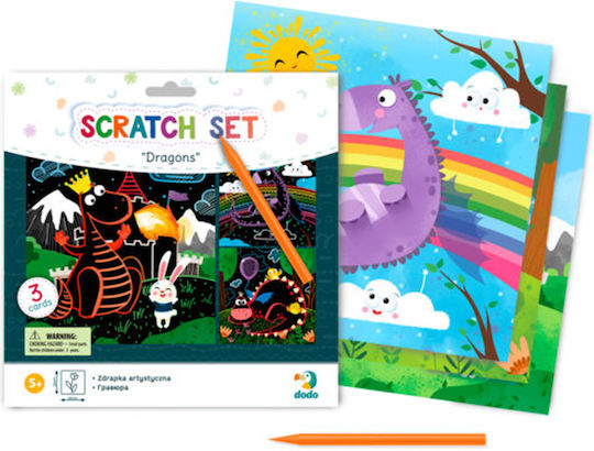 Dodo Painting Dragons Set Painting Cards with Scratch