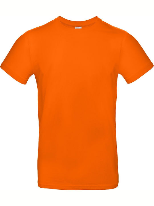 B&C E190 Ανδρικό Διαφημιστικό T-shirt Κοντομάνικο σε Πορτοκαλί Χρώμα