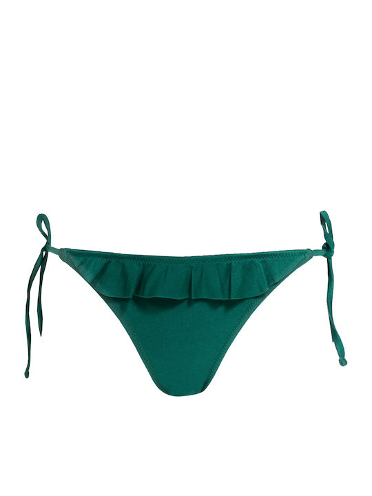 Apple Boxer Bikini Slip with Laces Green