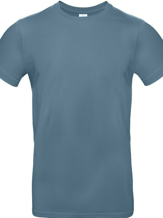 B&C E190 Men's Short Sleeve Promotional T-Shirt Stone Blue