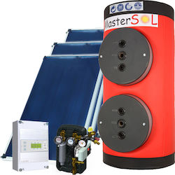MasterSOL BLV Σύστημα Βεβιασμένης Κυκλοφορίας 3000lt/60m² Glass με δύο Εναλλάκτες Τριπλής Ενέργειας