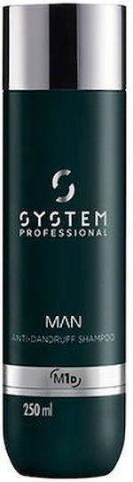 System Professional Man M1D Anti-Dandruff Σαμπουάν κατά της Πιτυρίδας για Όλους τους Τύπους Μαλλιών 250ml