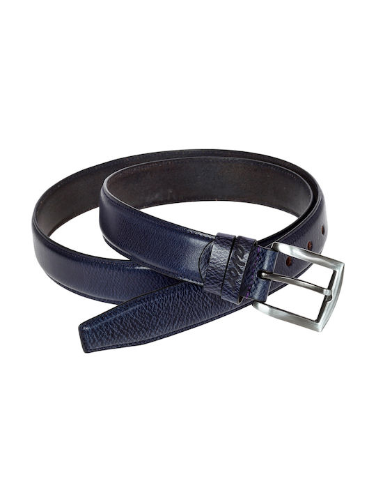 Lavor 126 Men's Leather Belt Navy Blue