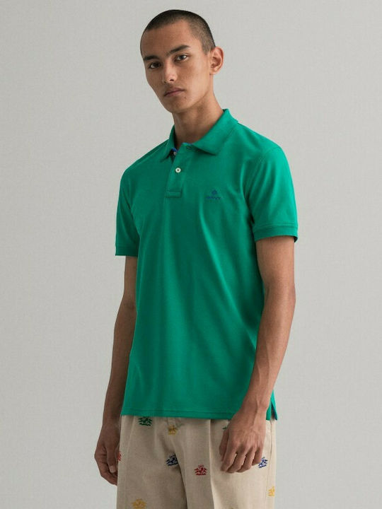 Gant Ανδρική Μπλούζα Polo Κοντομάνικη Πράσινη