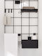 Kleine Wolke Framework Grid Wall Mounted Bathroom Shelf Metallic with 3 Shelves 40x17x54cm Black