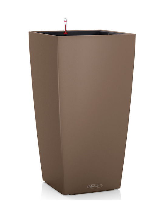 Lechuza Cubico Color 22 Ghiveci de flori Auto-alimentare 22x41cm în Culoare Maro 13161