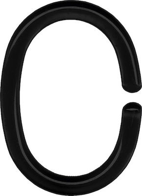 Kleine Wolke Ringe Plastic Bathroom Curtain Rings Black 12pcs