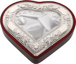 Keskor Tabletop Heart Shaped Wedding Crown Case Silver Plated Brown/Silver 29x31cm