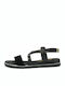 Ragazza Leather Women's Flat Sandals in Black Color