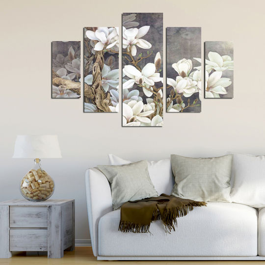 HomeMarkt Magnolia Kobus De cinci ori Tablou Lemn 56x82cm
