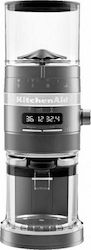 Kitchenaid Molin de cafea comercial La cerere 150W cu capacitate de retinere a cafelei 340gr Medallion Silver