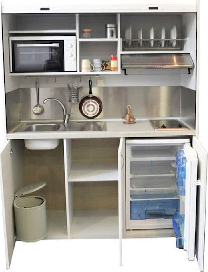 Silver ΚΣ160 Πολυκουζινάκι με Αριστερή Γούρνα 160x65x209cm Λευκό