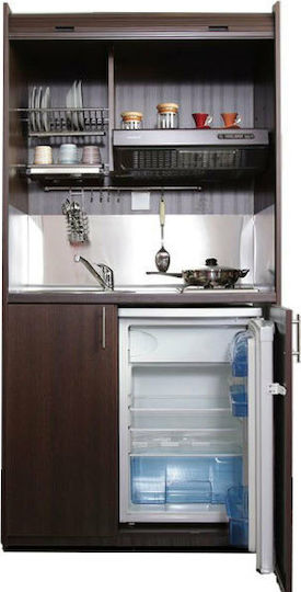 Silver ΚΣ105 Πολυκουζινάκι με Αριστερή Γούρνα 105x65x209cm Δρυς